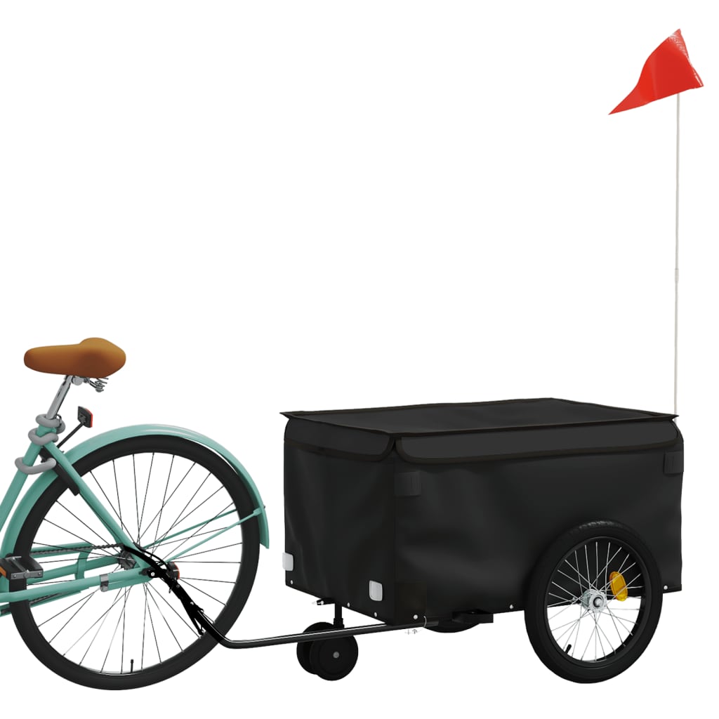 VidaXL Fietstrailer 30 kg ijzer zwart