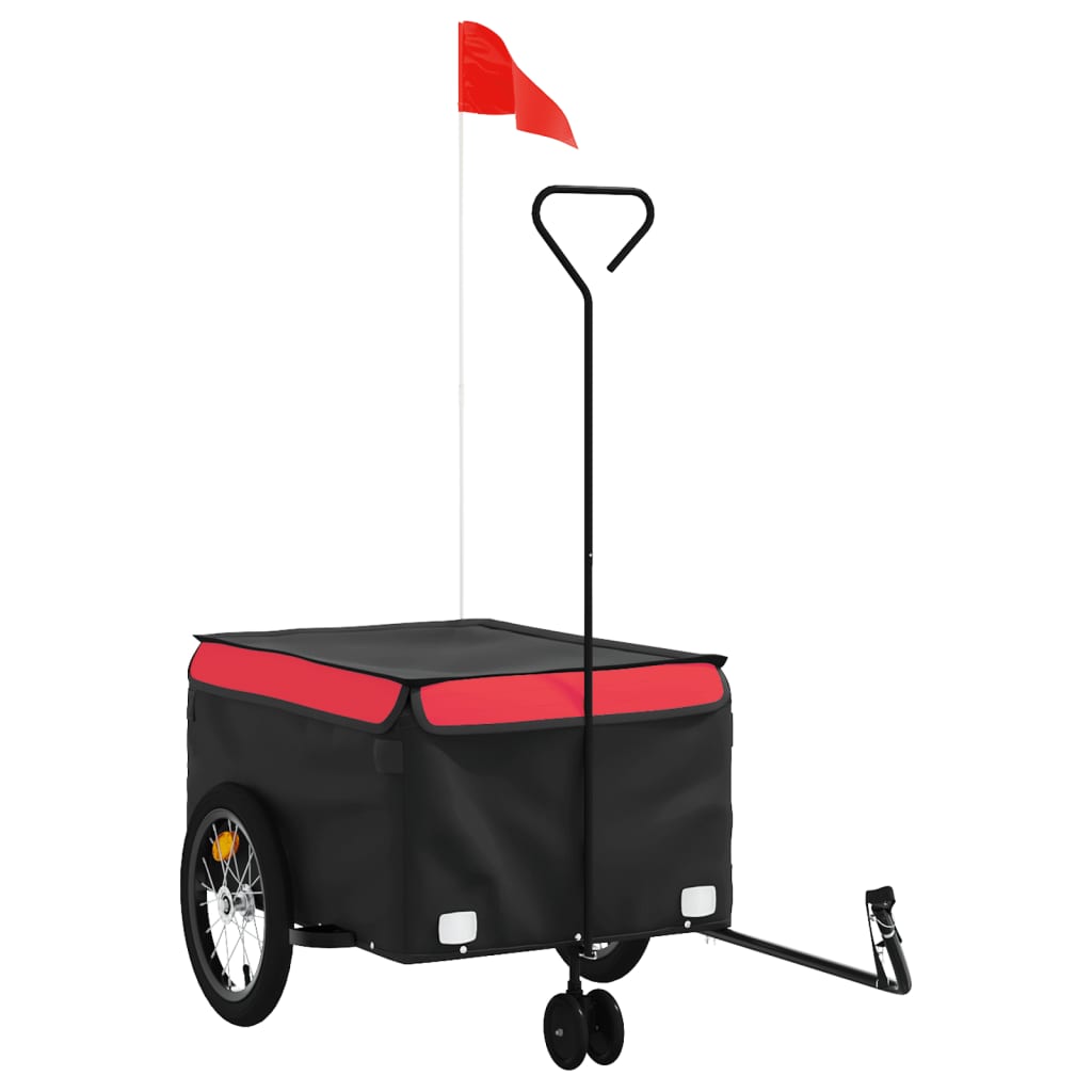 Trailer Vidaxl Bicycle 45 kg di ferro nero e rosso