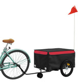 Trailer Vidaxl Bicycle 45 kg di ferro nero e rosso