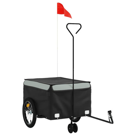 VidaXL Fietstrailer 45 kg ijzer zwart en grijs