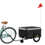 VidaXL Fietstrailer 45 kg ijzer zwart en grijs