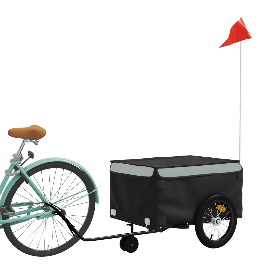 Vidaxl bicycle trailer 45 kg iron black and gray