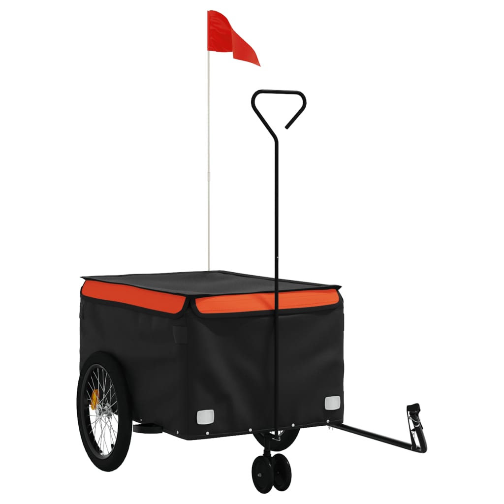 BIDAXL Cykel trailer 45 kg järnsvart och orange