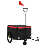 VidaXL Fietstrailer 45 kg ijzer zwart en rood