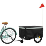 VidaXL Fietstrailer 45 kg ijzer zwart en grijs