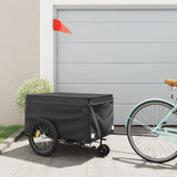 VidaXL Fietstrailer 45 kg ijzer zwart