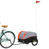 Vidaxl bicycle trailer 30 kg iron black and orange