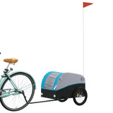 Vidaxl Bicycle Trailer 30 kg de fer noir et bleu