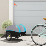 Vidaxl Bicycle Trailer 30 kg de fer noir et bleu