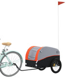 Trailer Vidaxl Bicycle 45 kg di ferro nero e arancione