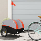 Vidaxl Bicycle Trailer 45 kg jern svart og oransje