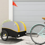 Vidaxl bicycle trailer 45 kg iron black and yellow