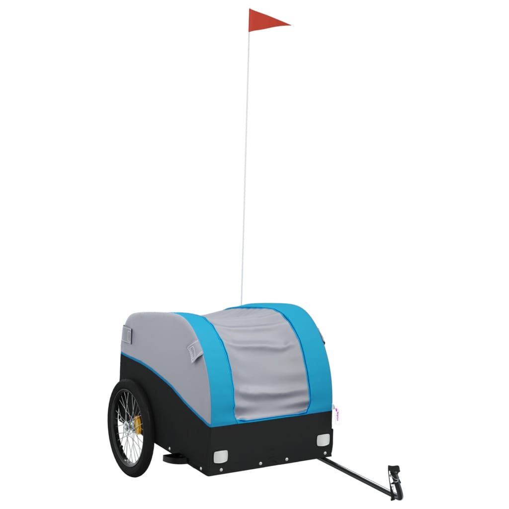 TRAILER VIDAXL BICYCLE 45 kg di ferro nero e blu