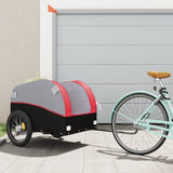 Vidaxl Bicycle Trailer 45 kg de fer noir et rouge