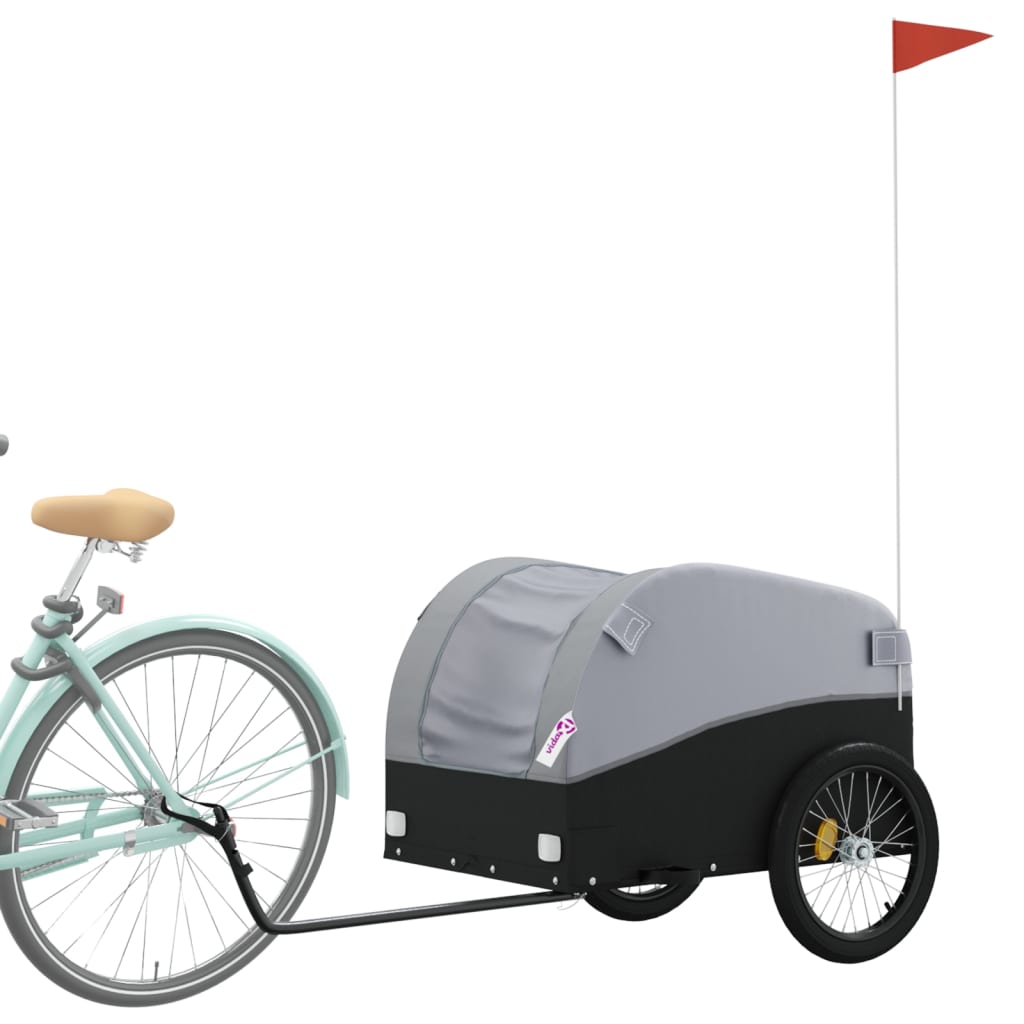 Vidaxl bicycle trailer 45 kg iron black and gray