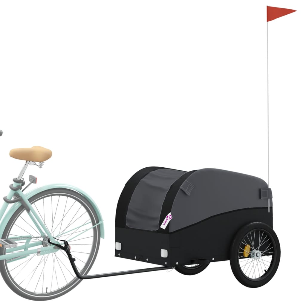 Vidaxl Bicycle Trailer 45 kg de fer noir