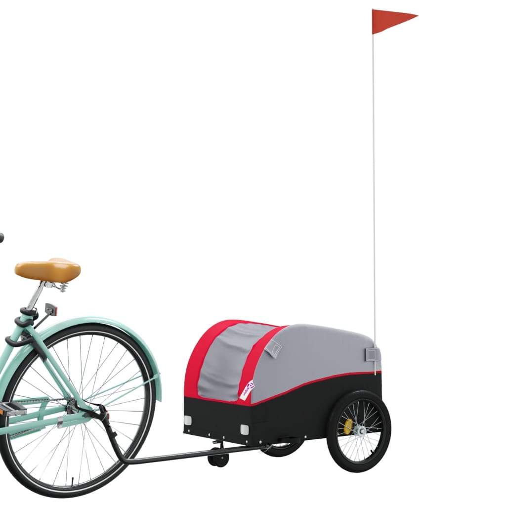 Vidaxl Bicycle Trailer 30 kg de fer noir et rouge