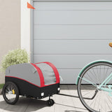 Vidaxl Bicycle Trailer 30 kg de fer noir et rouge