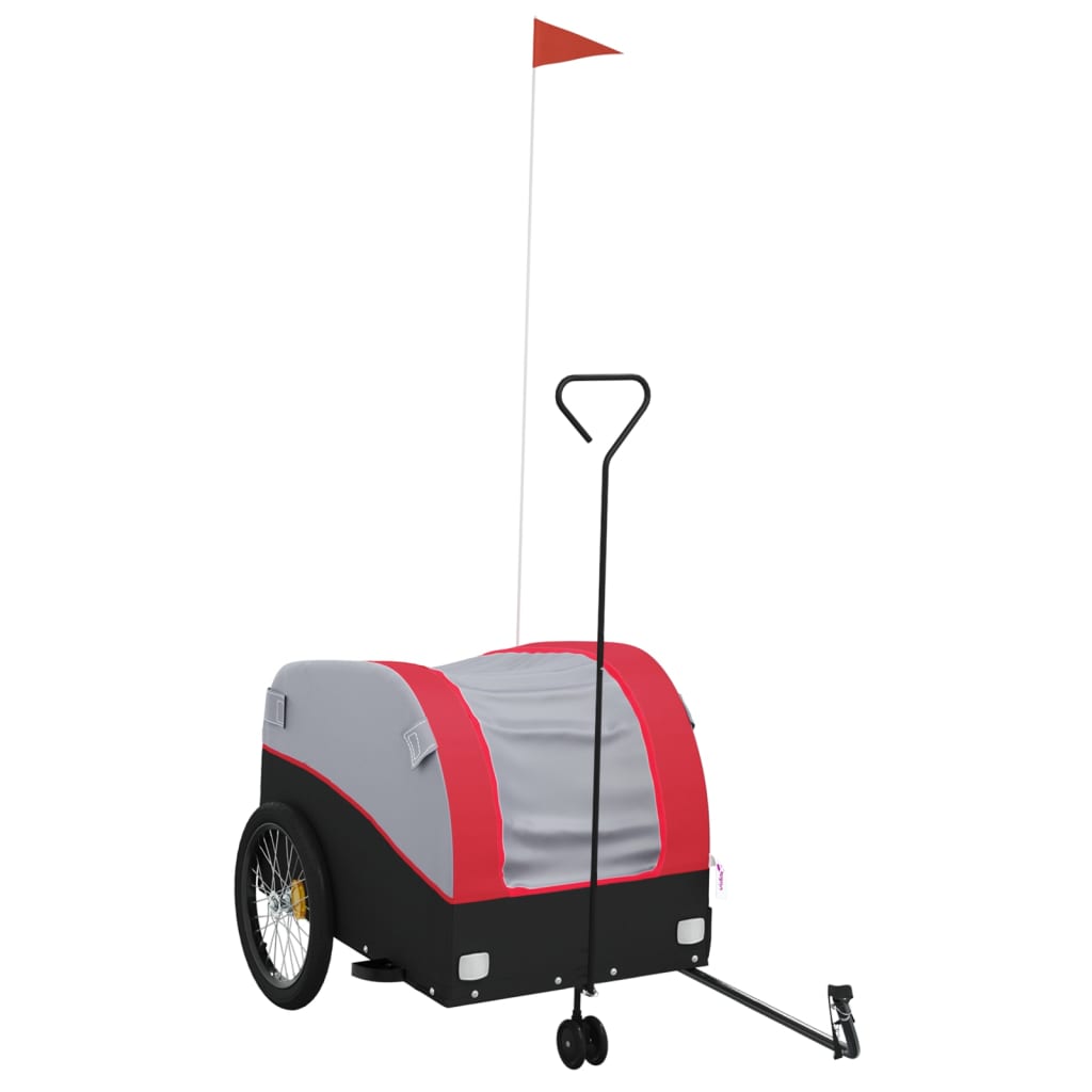 Vidaxl bicycle trailer 45 kg iron black and red