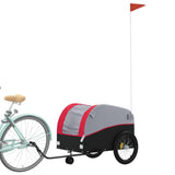 Vidaxl bicycle trailer 45 kg iron black and red