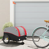 VidaXL Fietstrailer 45 kg ijzer zwart en rood