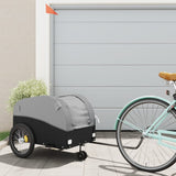 VidaXL Fietstrailer 45 kg ijzer zwart en grijs