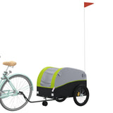 Vidaxl Bicycle Trailer 45 kg de fer noir et vert