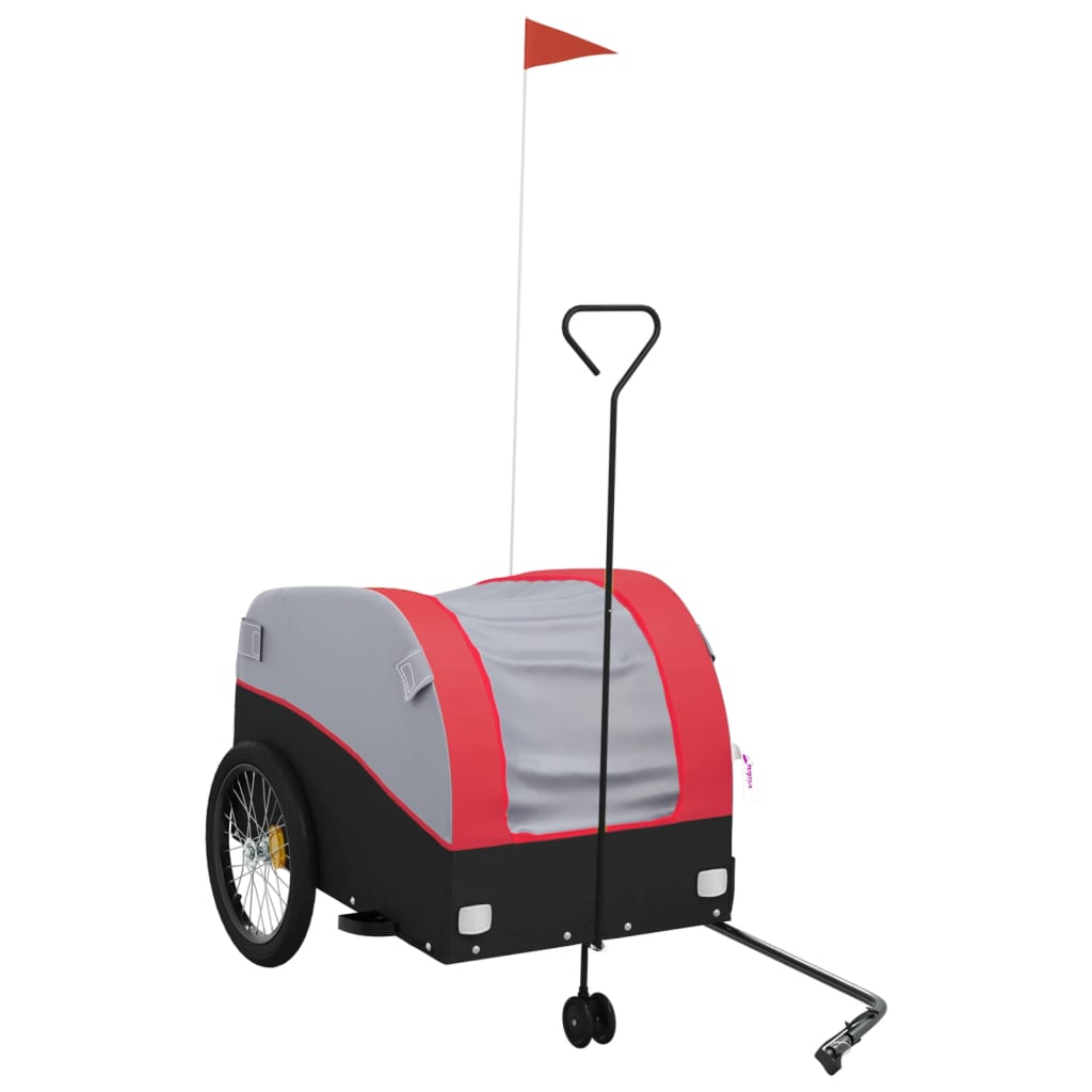 Vidaxl bicycle trailer 45 kg iron black and red