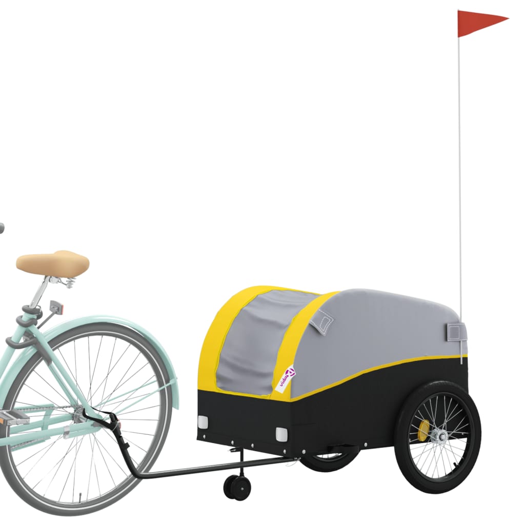 Vidaxl Bicycle Trailer 45 kg de fer noir et jaune