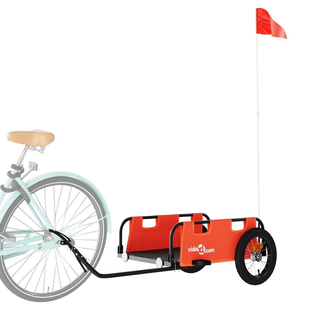 Vidaxl Bicycle Trailer Oxford Fabric et Iron Orange