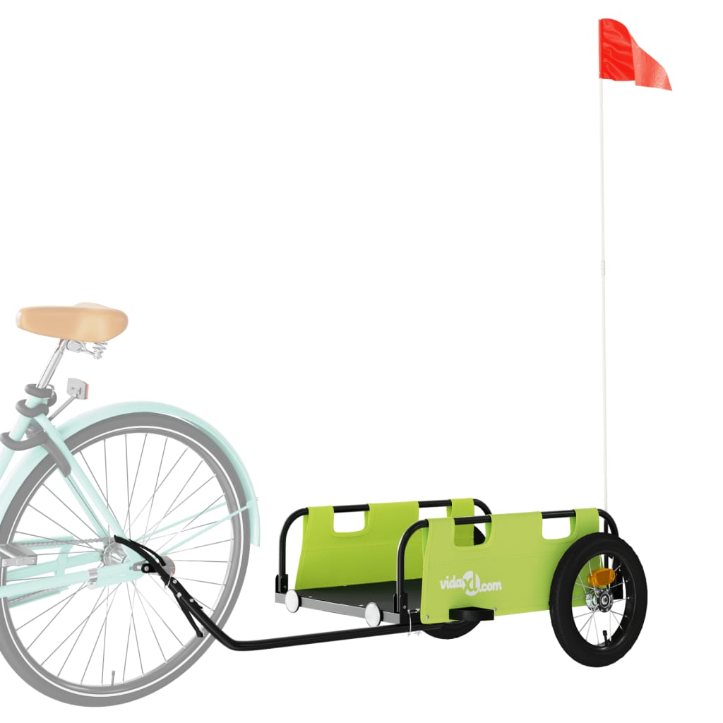 Vidaxl Bicycle Trailer Oxford Fabric a Iron Green