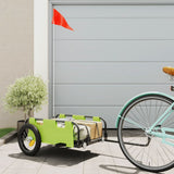 Vidaxl Bicycle Trailer Tessuto Oxford e Green di ferro