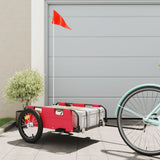 Vidaxl Bicycle Trailer tissu oxford et rouge en fer