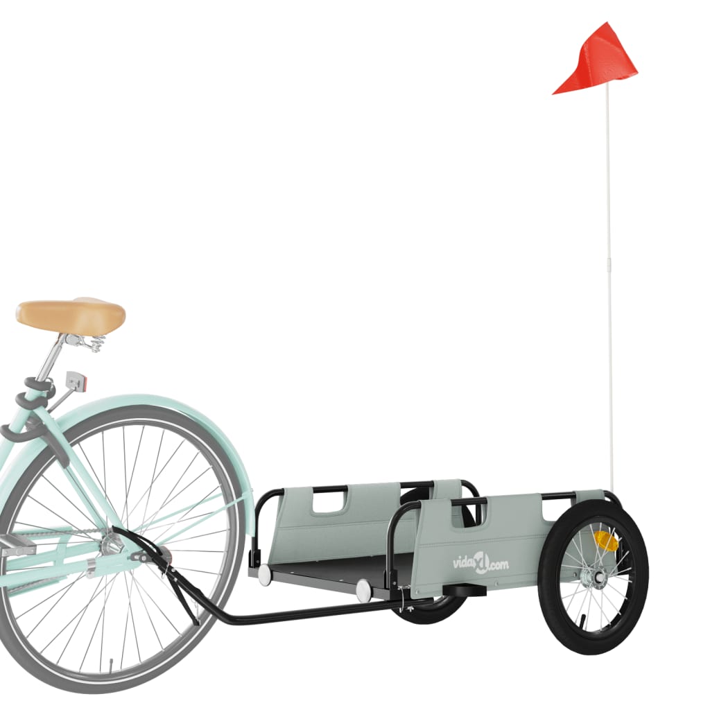 Vidaxl Bicycle Trailer Oxford Fabric et Grey Iron