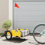 Vidaxl Bicycle Trailer tissu oxford et jaune de fer