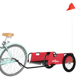 Vidaxl Bicycle Trailer Tessuto di Oxford e Red di ferro