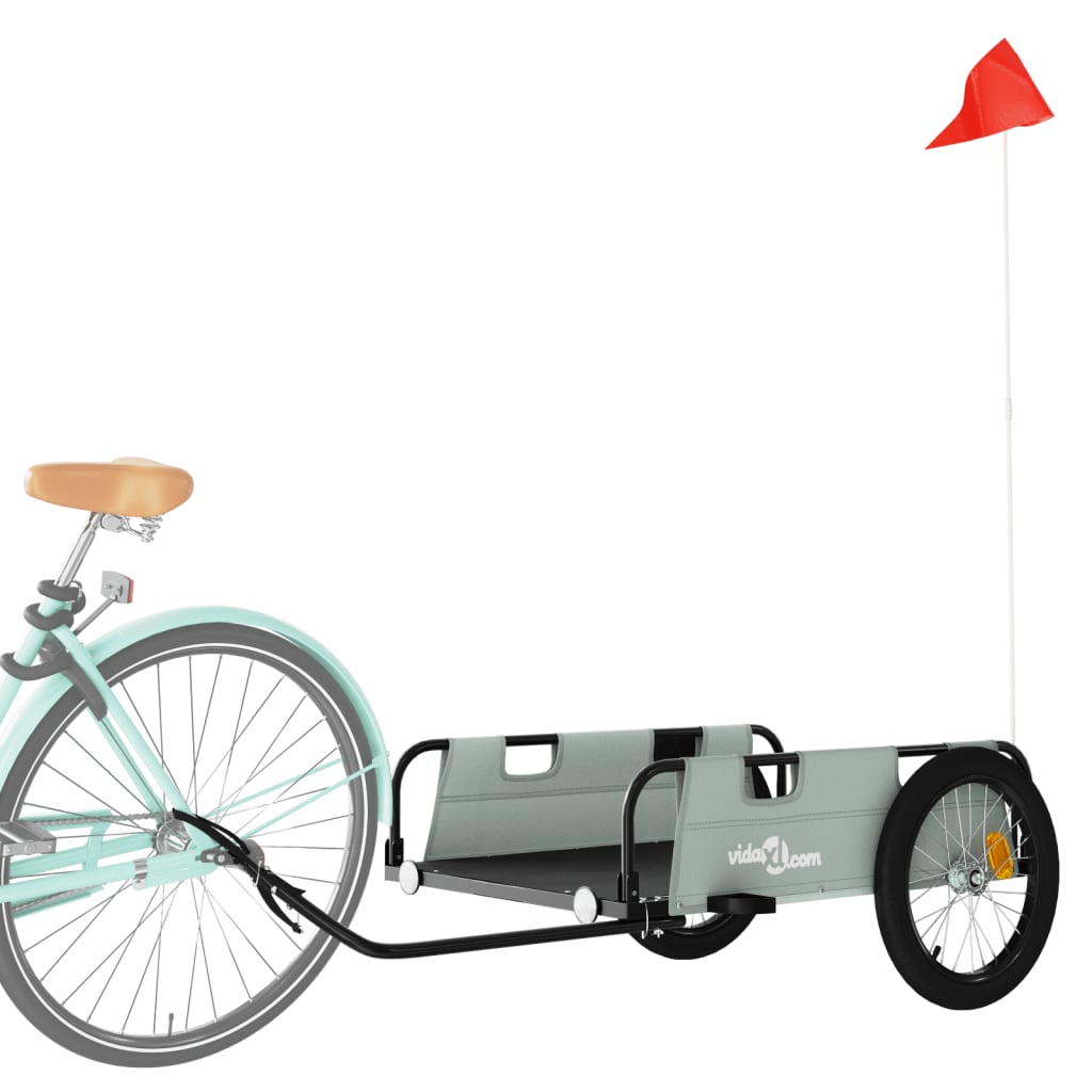 Vidaxl Bicycle Trailer Tessuto Oxford e grigio ferro