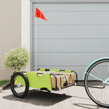 Vidaxl Bicycle Trailer Oxford stof og jerngrøn