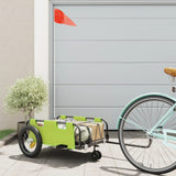 Vidaxl Bicycle Trailer Tessuto Oxford e Green di ferro