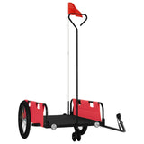 Vidaxl Bicycle Trailer Tessuto Oxford e Rosso di ferro e nero