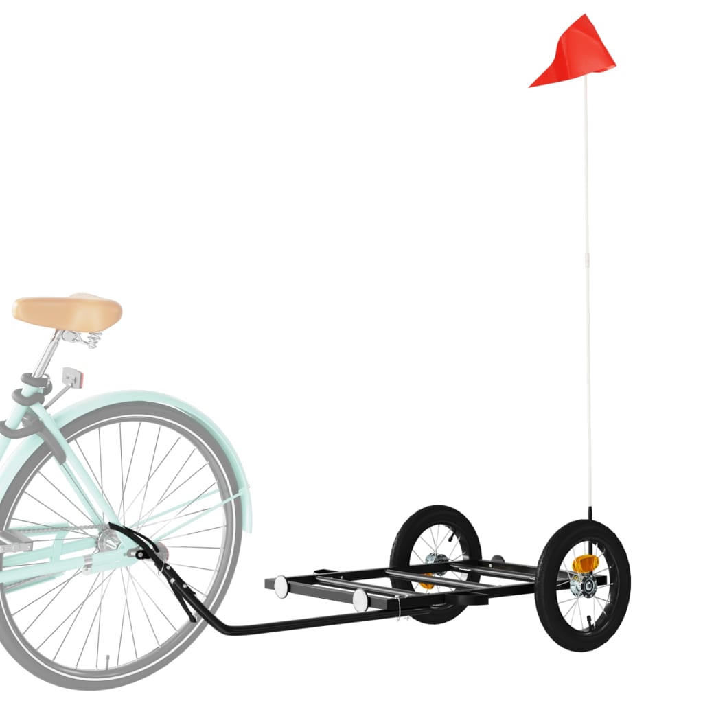 VidaXL Fietstrailer 122x53x28 cm ijzer zwart