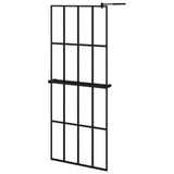 Vidaxl Walk-In Sprchová stěna s policí 80x195 cm esg-glas hliníková černá