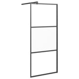 Vidaxl Walk-in shower wall with shelf 80x195 cm ESG-Glas Aluminum Black