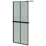 Vidaxl Walk-in shower wall with shelf 80x195 cm ESG-Glas Aluminum Black