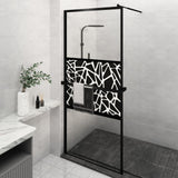 Vidaxl Walk-in shower wall with shelf 90x195 cm ESG-Glas Aluminum Black