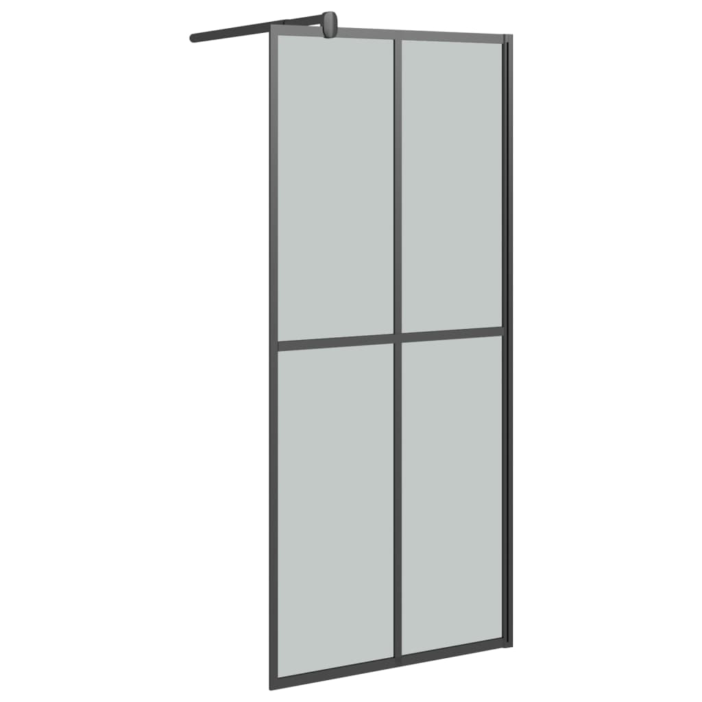 Vidaxl Walk-In Sprchová stěna s policí 100x195 cm esg-glas hliníková černá