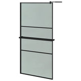 Vidaxl Walk-In Sprchová stěna s policí 100x195 cm esg-glas hliníková černá