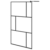 Vidaxl Walk-In Sprchová stěna s policí 115x195 cm esg-glas hliníková černá