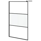 Vidaxl Walk-In Sprchová stěna s policí 115x195 cm esg-glas hliníková černá