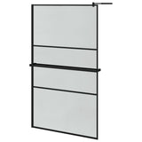 Vidaxl Walk-In Sprchová stěna s policí 115x195 cm esg-glas hliníková černá